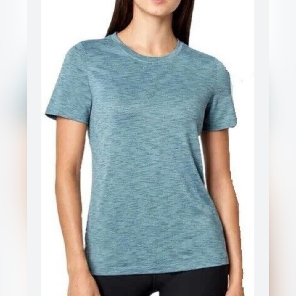 Mondetta Performance + Luxury  Women's Crew Neck Green Short Sleeve Shirt Sz S